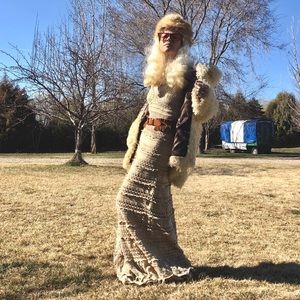 Vintage Ivory crochet wedding dress